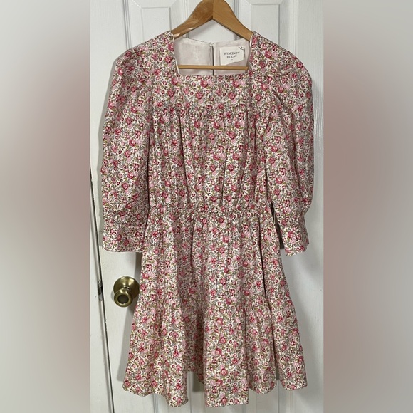 Hyacinth House Dress Tuckernuck Small New Floral Square Neck Preppy NWT - Picture 2 of 10